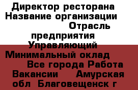 Директор ресторана › Название организации ­ Burger King › Отрасль предприятия ­ Управляющий › Минимальный оклад ­ 57 000 - Все города Работа » Вакансии   . Амурская обл.,Благовещенск г.